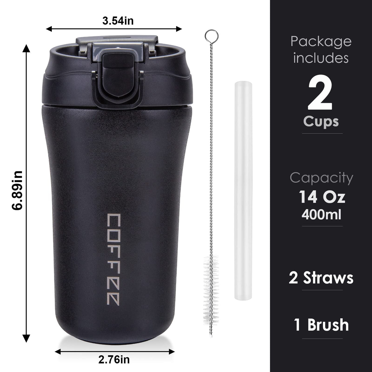 14 oz 2 Pack Vacuum Insulated Stainless Steel Tumbler S86482