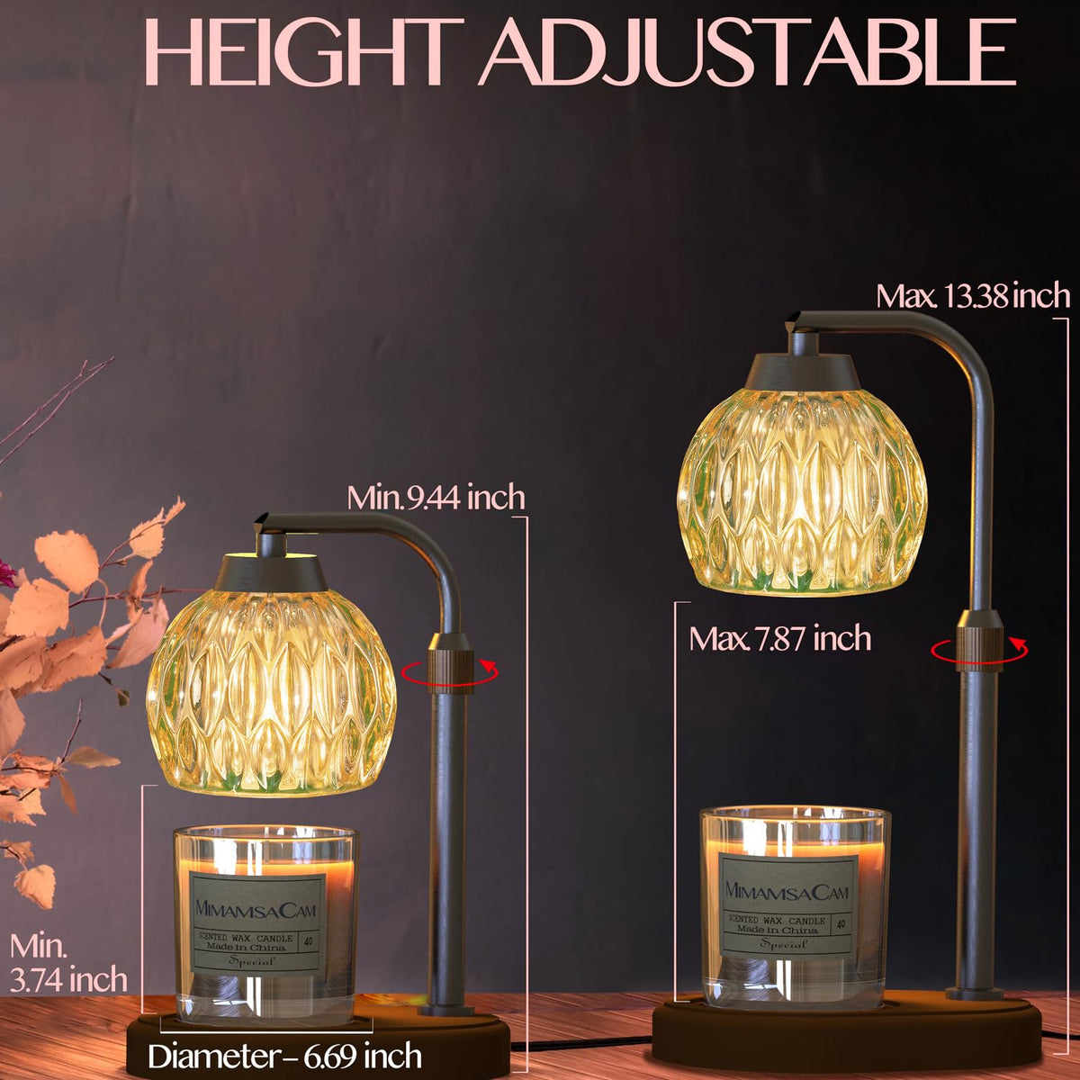 Candle Warmer Lamp with Timer Dimmer Adjustable T56331