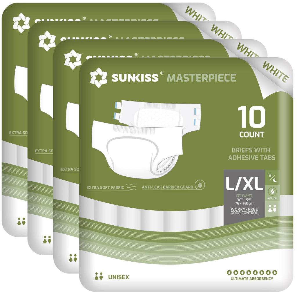 Adult Diapers with Tabs, L/XL, White, 40 Count Q52718