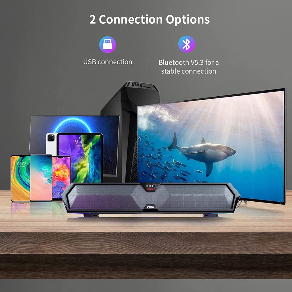 Computer Sound Bar with Deep Bass RGB Microphone Bluetooth 5.3 USB S30418