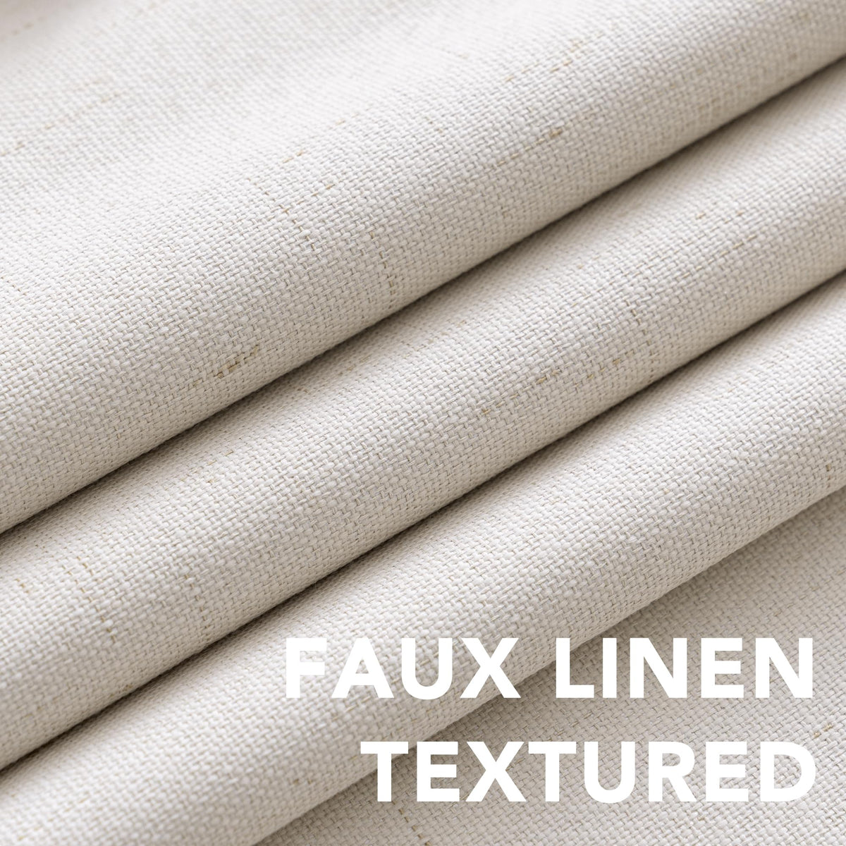 100% Blackout Linen Curtains 84" L 2 Panels Ivory P674