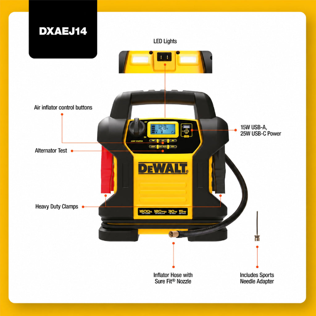 2000 Peak Amp Jump Starter with 120 PSI Air Inflator V573