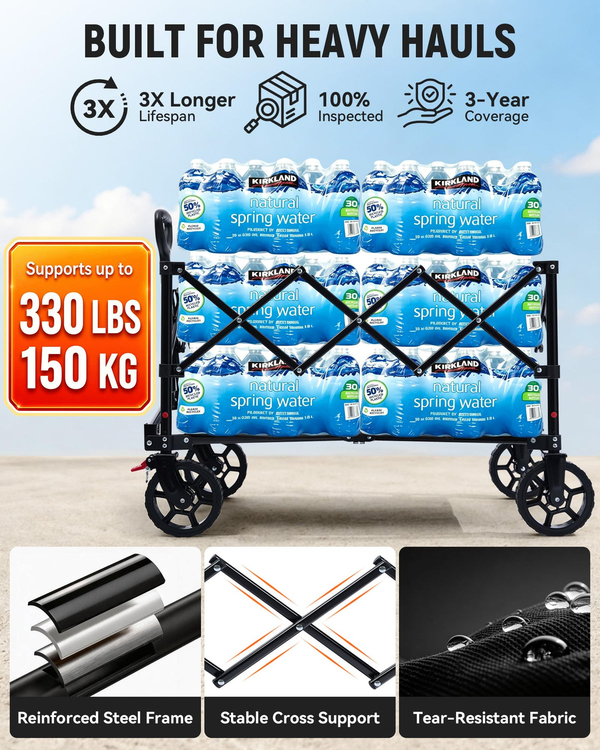 150L Foldable Heavy Duty Wagon F117385