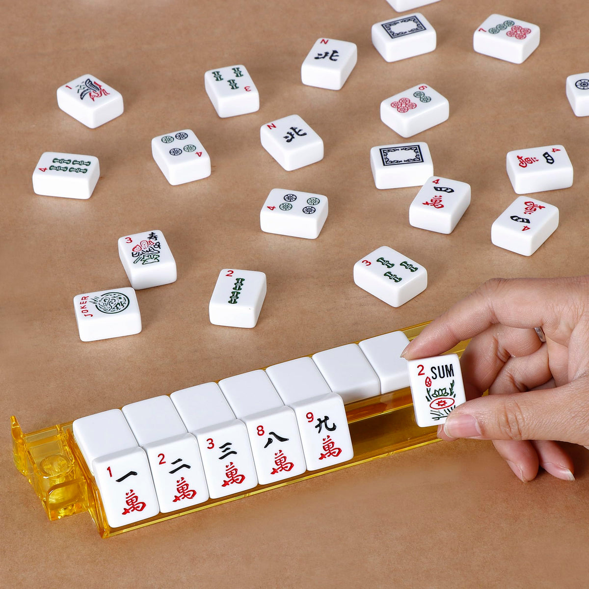 166 Tiles Mah Jongg Set with Soft Velour Bag E19034