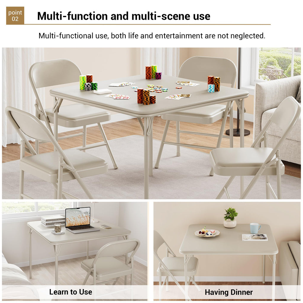 Beige Folding Card Table W970669
