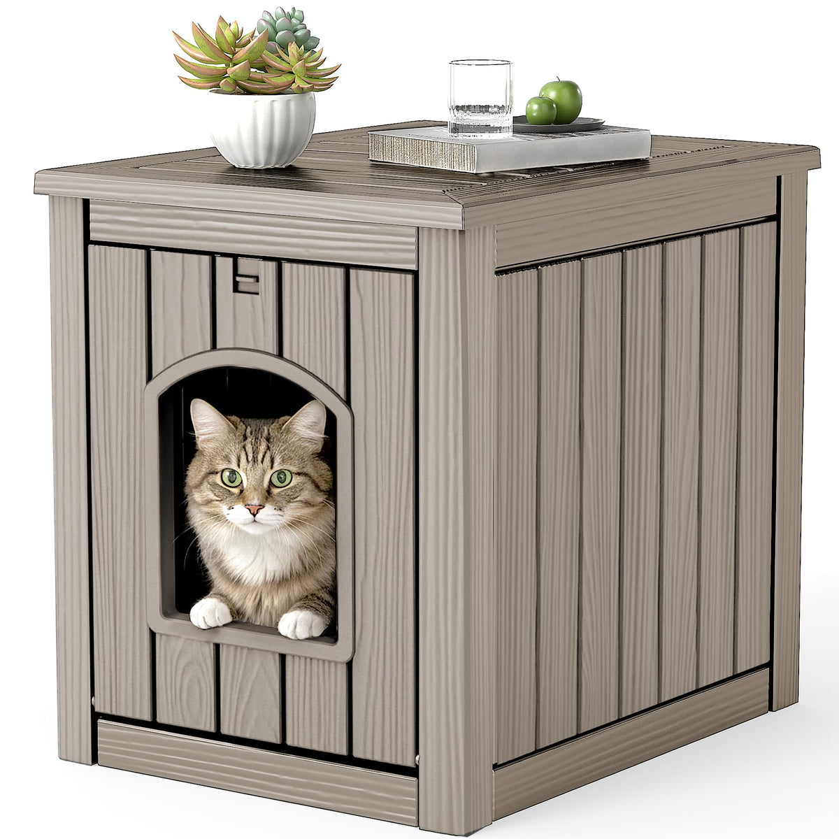 Gray Outdoor Cat House G3208