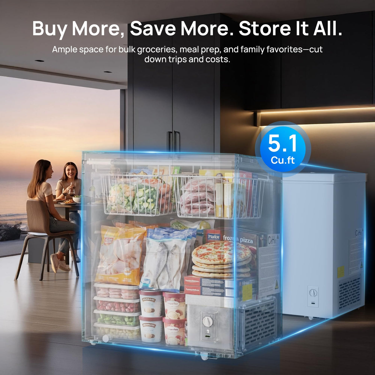 5.1 Cu.Ft Chest Freezer with 2 Removable Baskets H161552