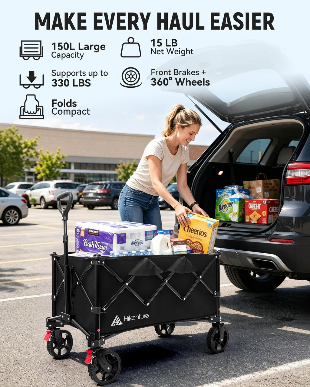 150L Foldable Heavy Duty Wagon F117385