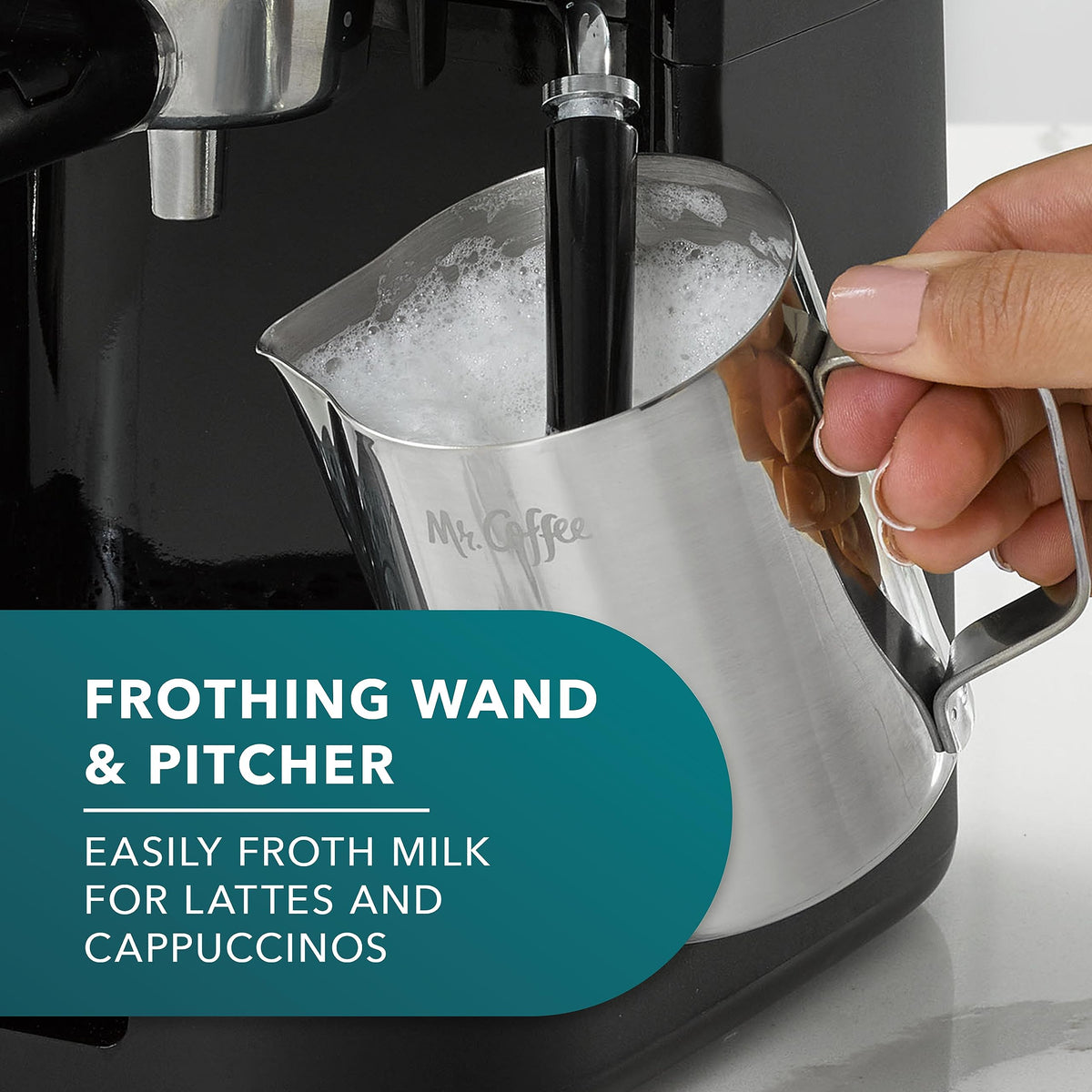 4-Shot Steam Espresso Cappuccino and Latte Maker with Stainless Steel Frothing Pitcher F874659