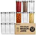 22 oz Wide Mouth Mason Jars with Lids and Bands C372