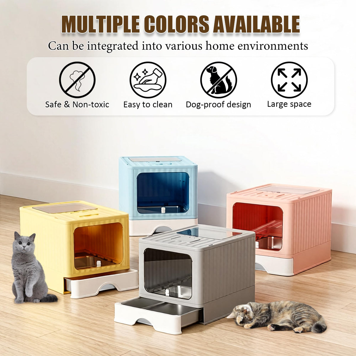 Stainless Steel Cat Litter Box With Lid H468
