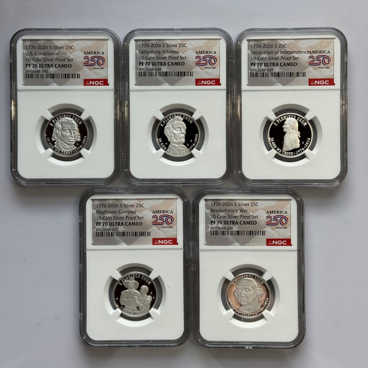 Silver Quarters 25C 5 Coin Set S721