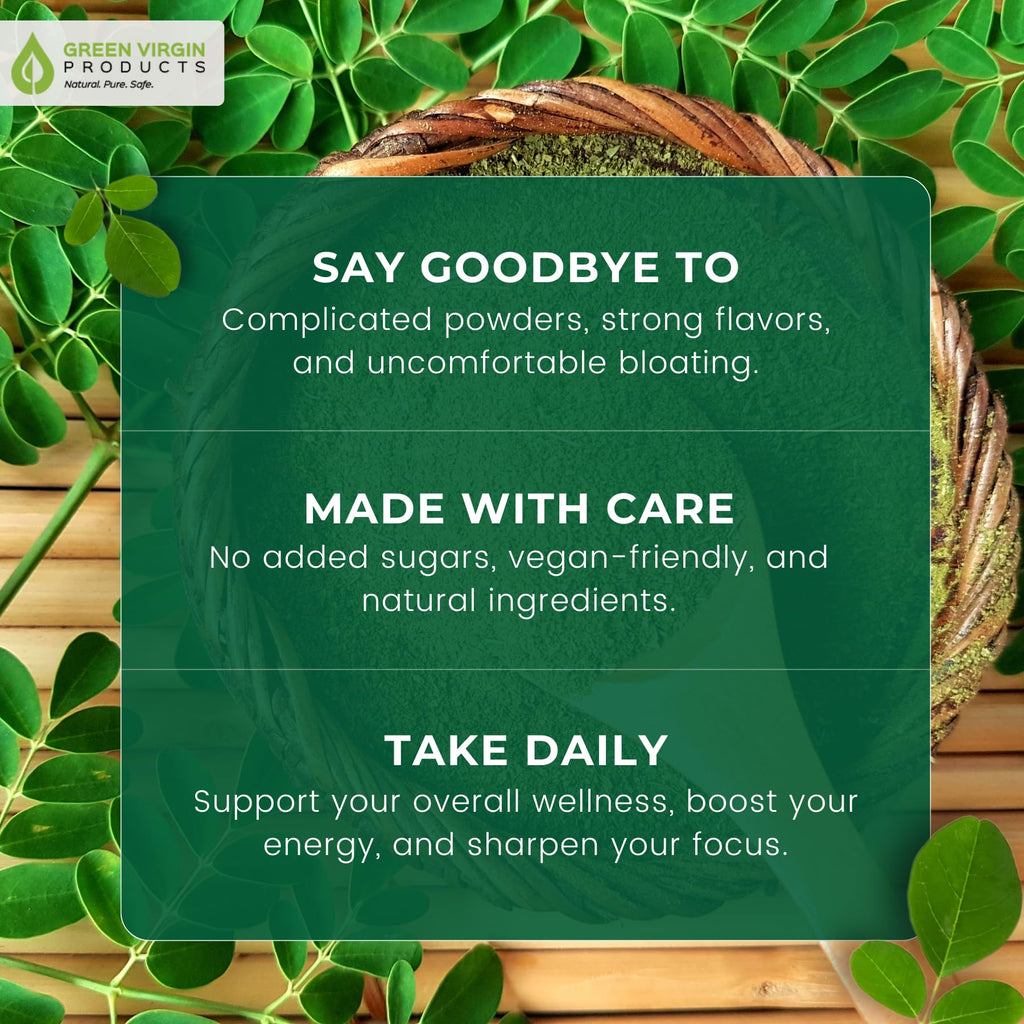 Organic Moringa Leaf Powder Vegan Capsules I85307