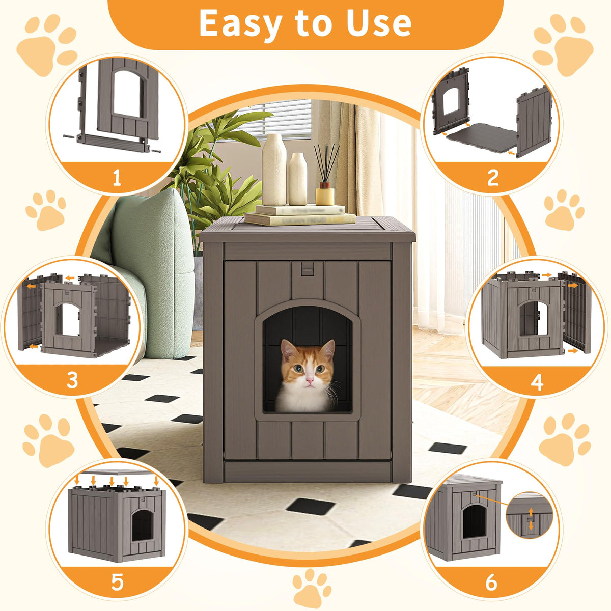 Gray Outdoor Cat House G3208