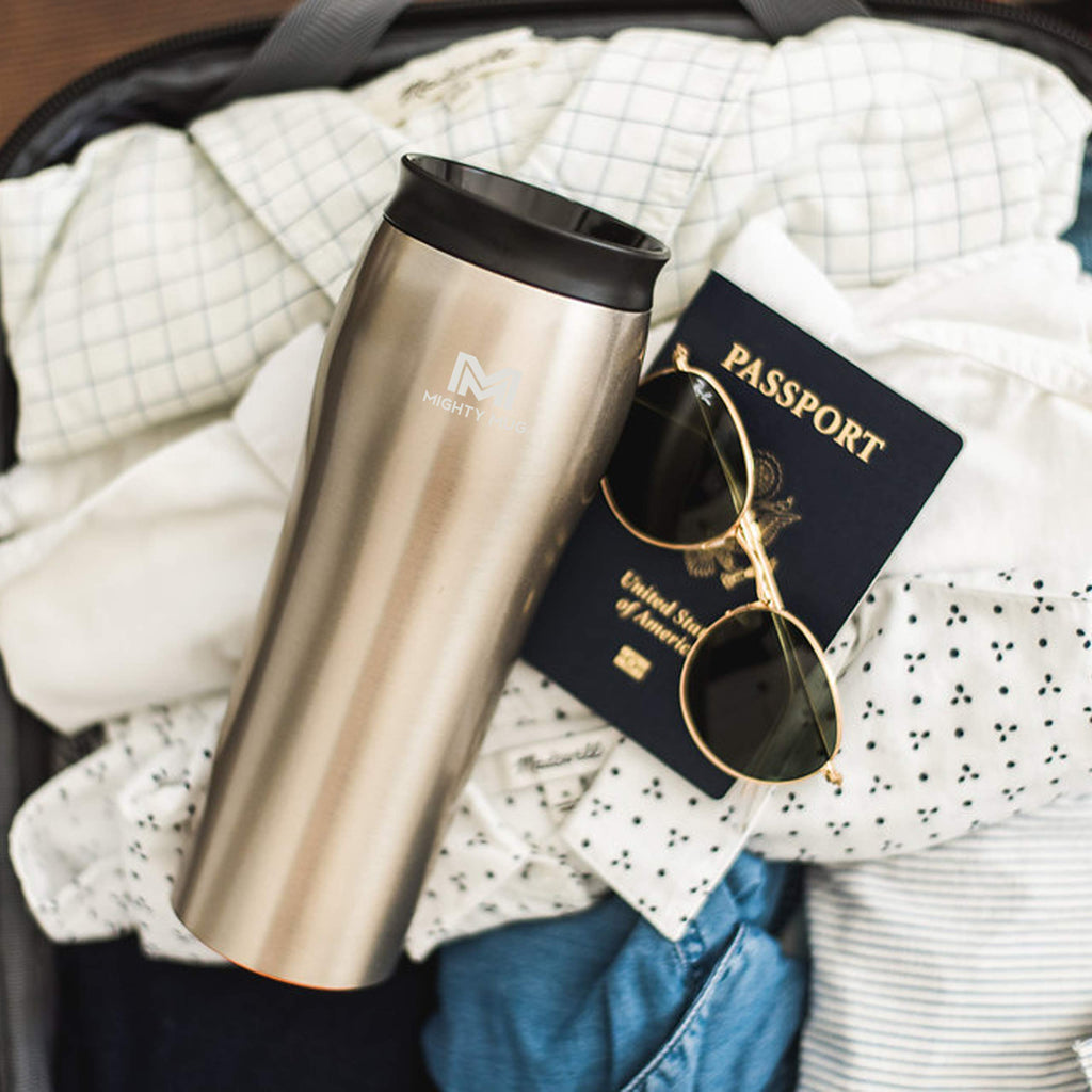Silver Stainless Steel 16 oz Insulated Travel Mug D8776