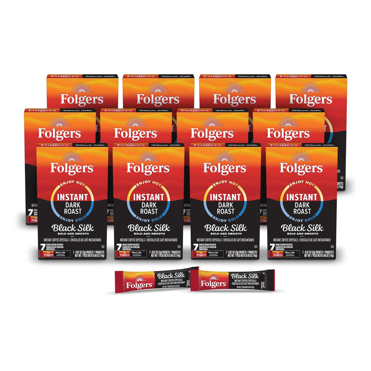 Black Silk Instant Coffee Packets 7 Count Pack of 12 M38244