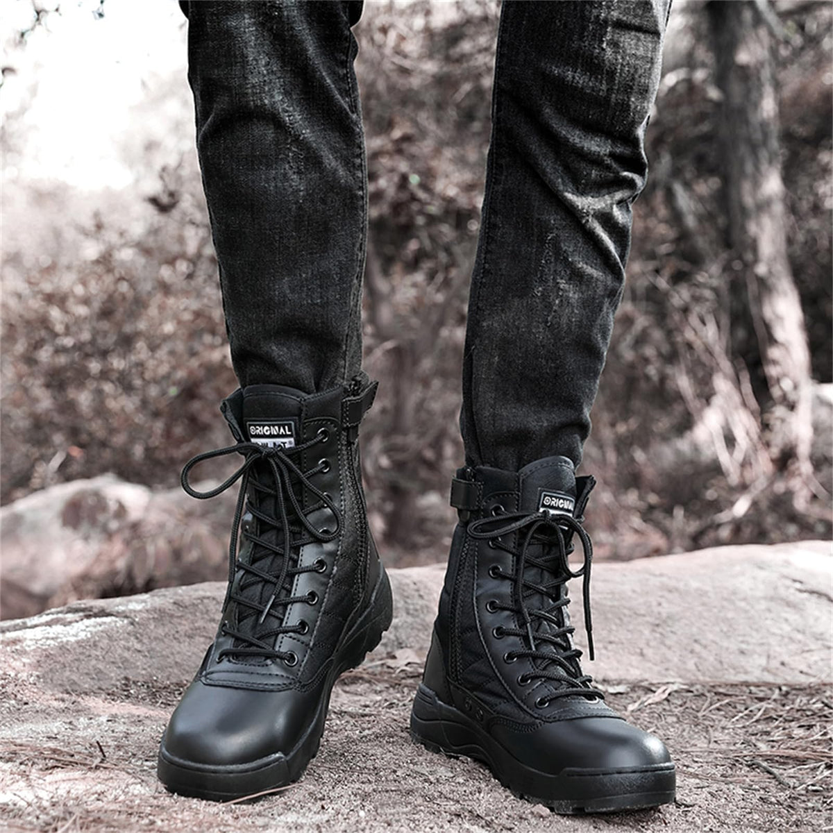 8 Inch High Top Suede Leather Military Tactical Boots P774