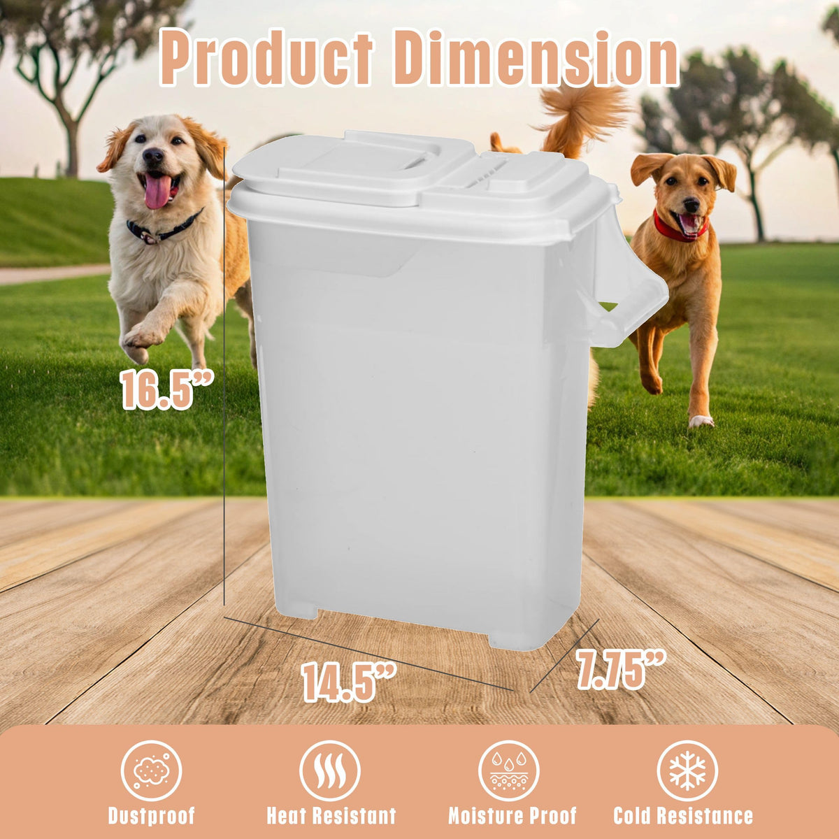Airtight Pet Food Storage Container 32 Quart with Pour Spout H103657