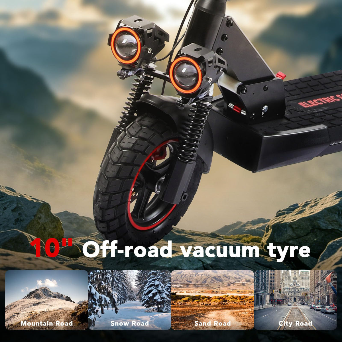 Electric Scooter with Seat, 1200W Motor, 28 MPH Top Speed W658155