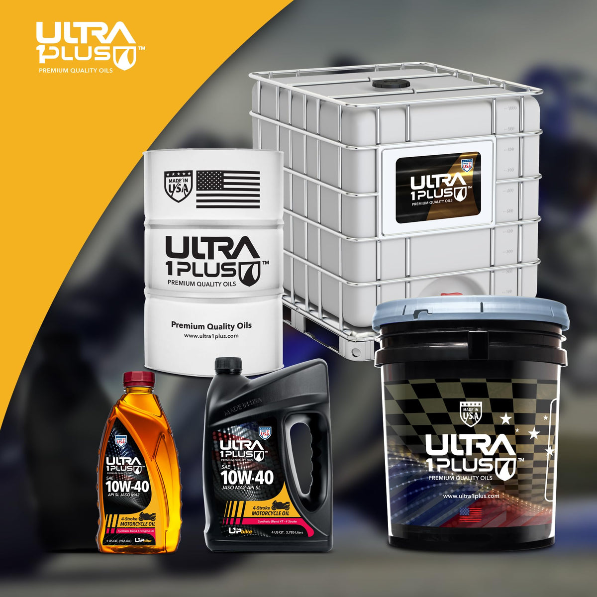10W-40 Synthetic Blend Motorcycle Motor Oil 12 Quarts P698286