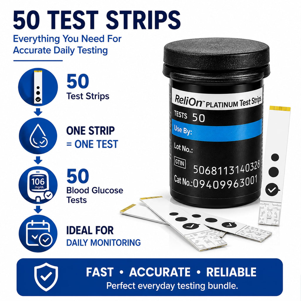 Test Strips 50 count + Lancets for Glucose Monitor Kit J18299