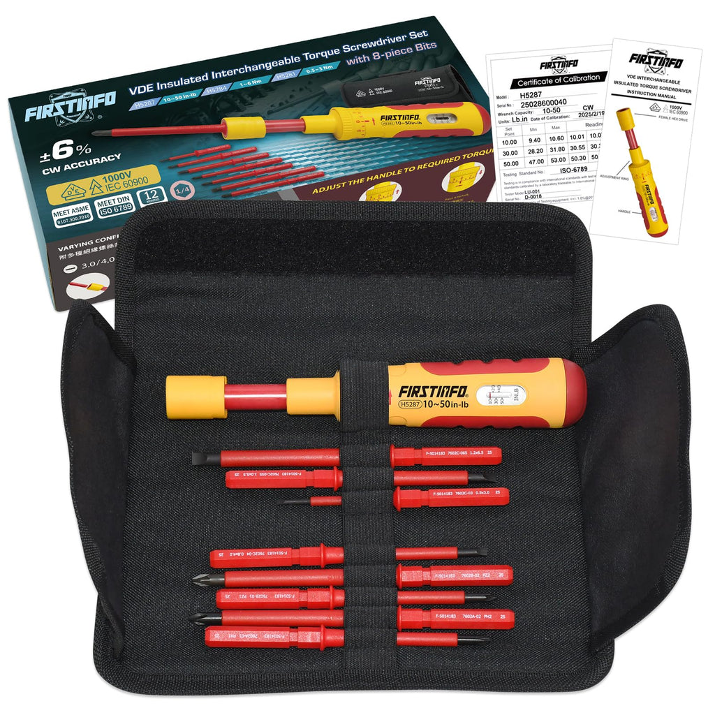 VDE Insulated Torque Screwdriver Set with 8 Bits W333