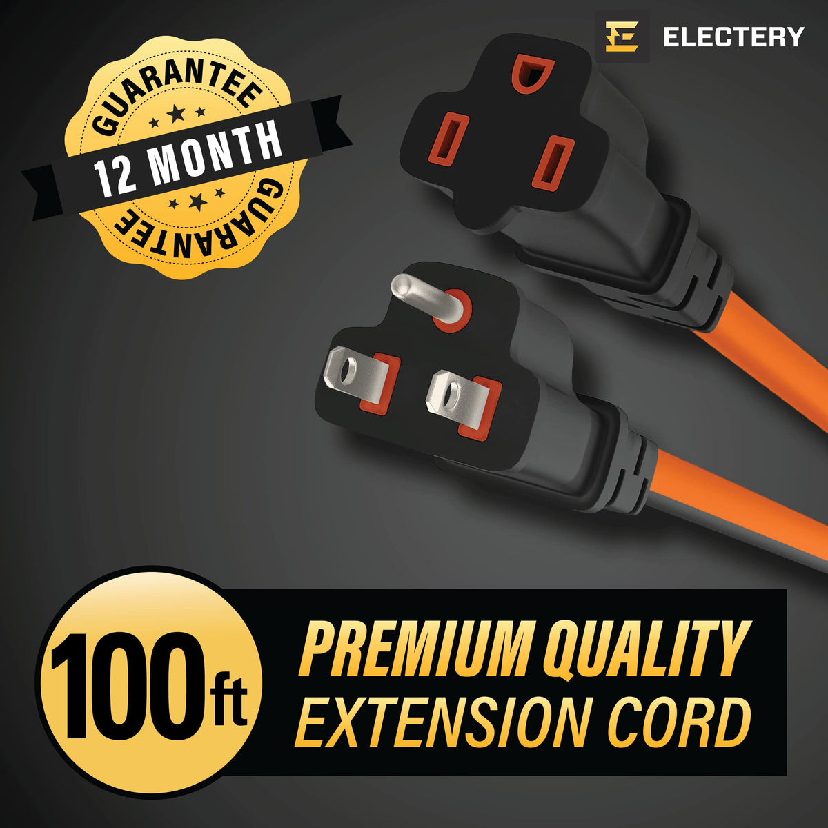 Orange 100 Ft 16/3 SJTW Outdoor Extension Cord Y2481