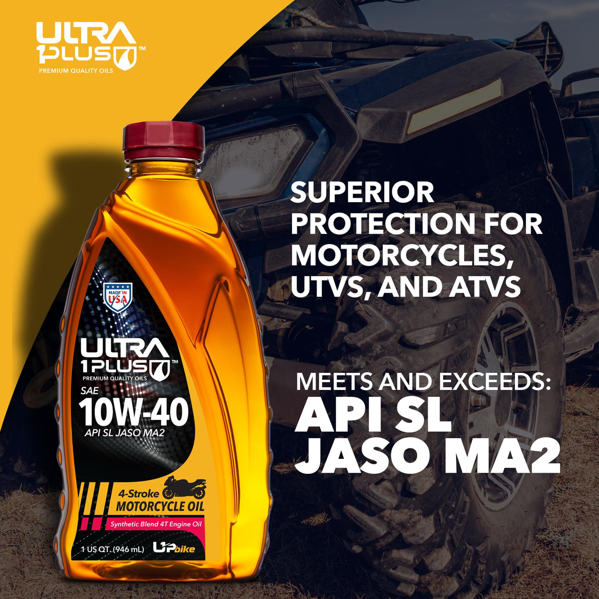 10W-40 Synthetic Blend Motorcycle Motor Oil 12 Quarts P698286