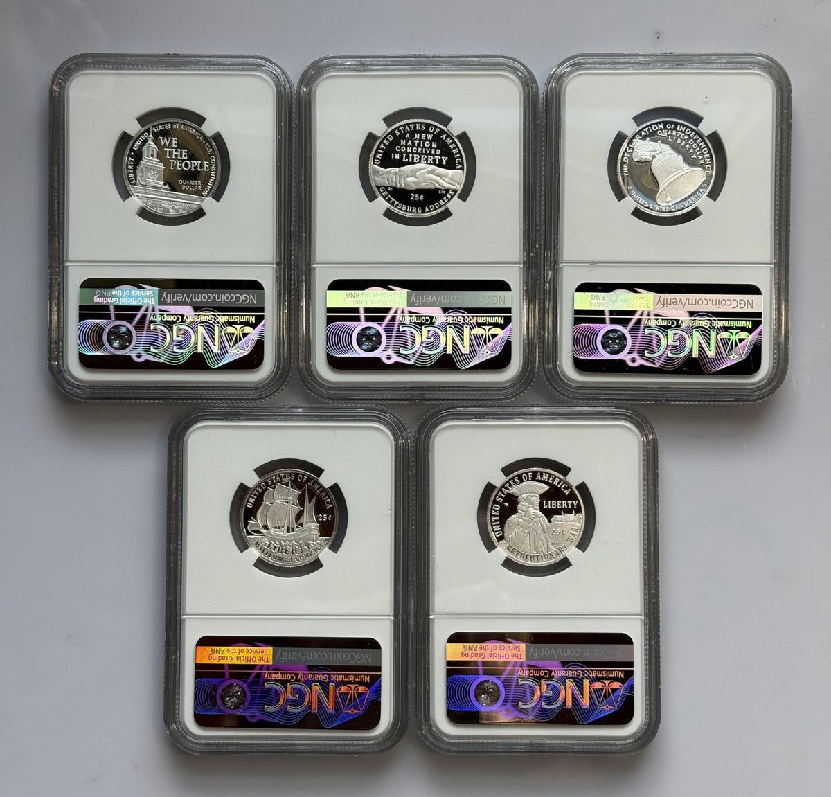 Silver Quarters 25C 5 Coin Set S721