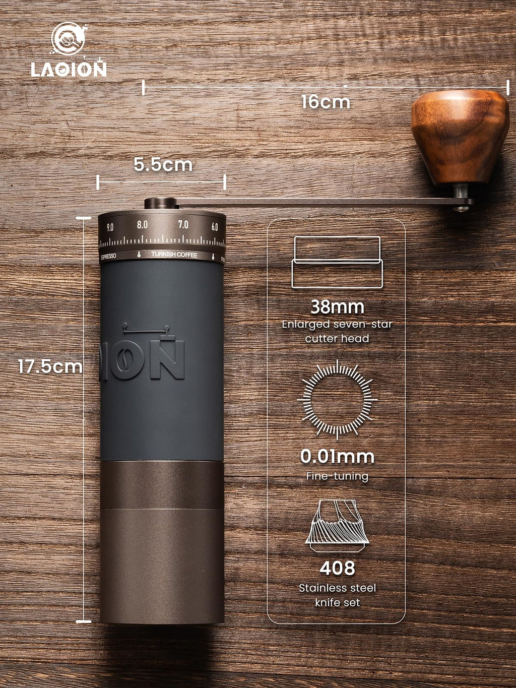 Manual Coffee Grinder with Straight Handle B7952
