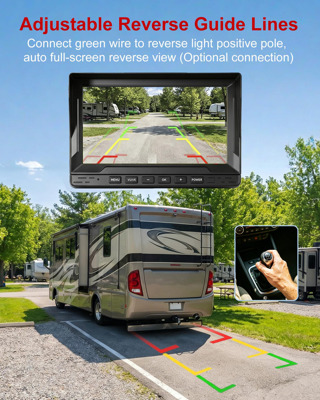 Dual RV Backup Camera System with 7" Split Screen Monitor Z39499