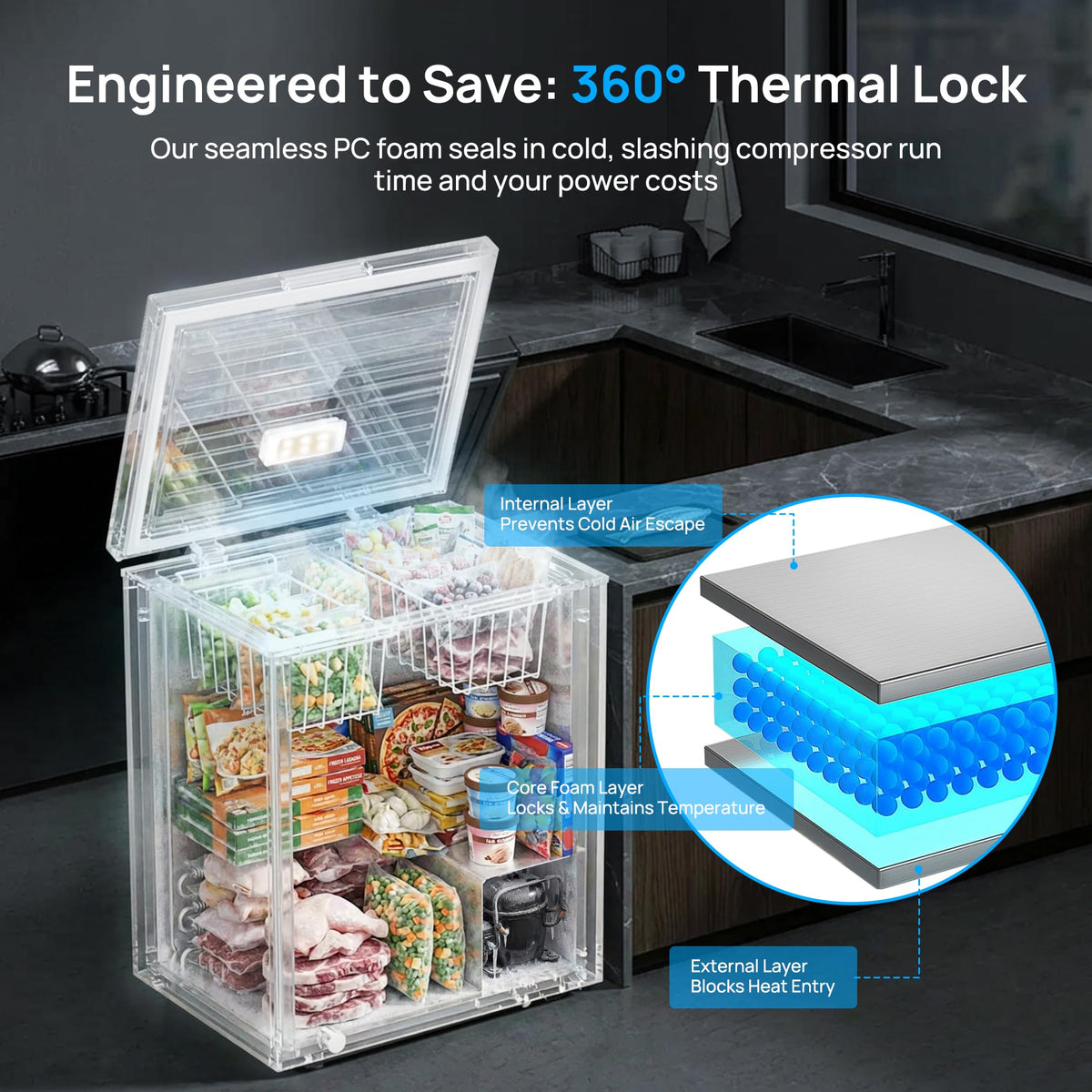 5.1 Cu.Ft Chest Freezer with 2 Removable Baskets H161552