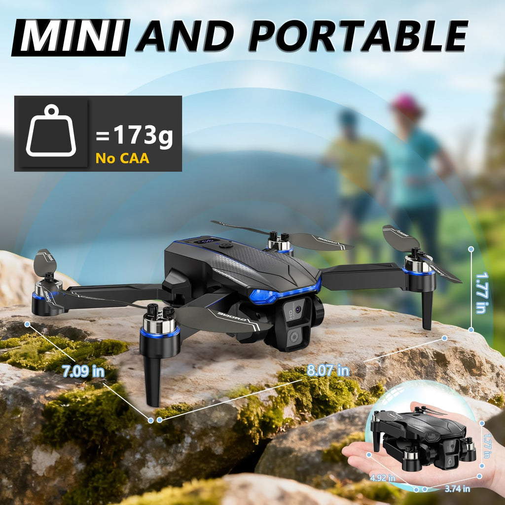 Foldable Mini FPV Drone with 1080P Camera, Carrying Case, 2 Batteries E1858