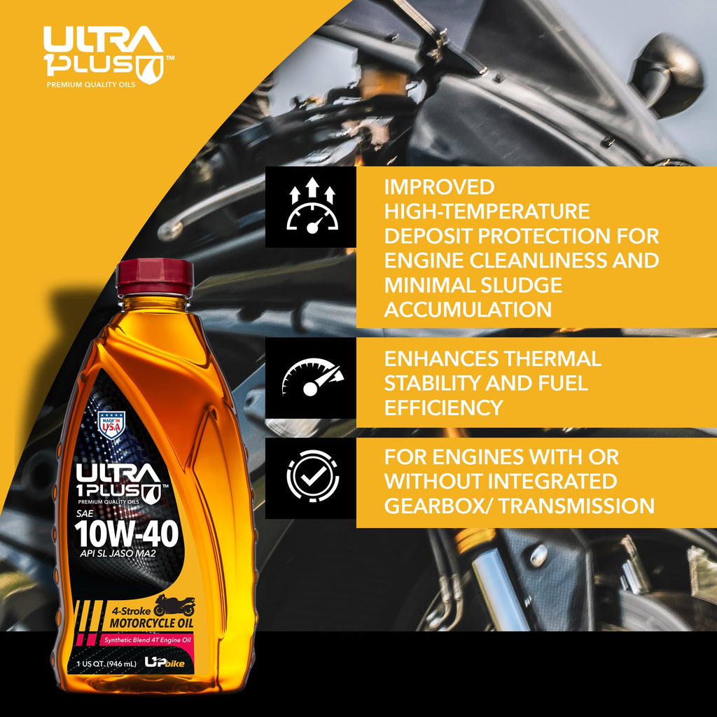 10W-40 Synthetic Blend Motorcycle Motor Oil 12 Quarts P698286