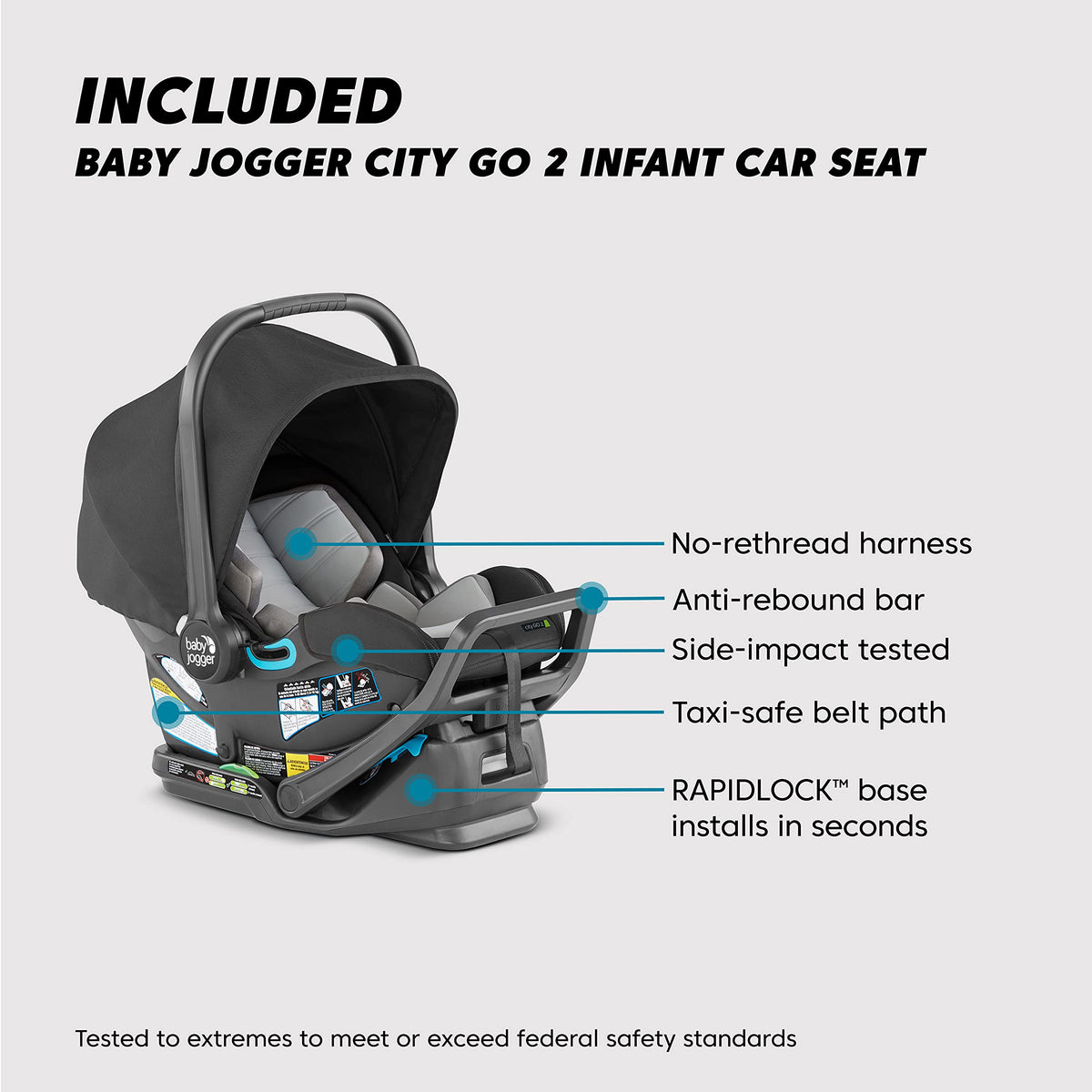 Single-to-Double Modular Travel System with Infant Car Seat E641