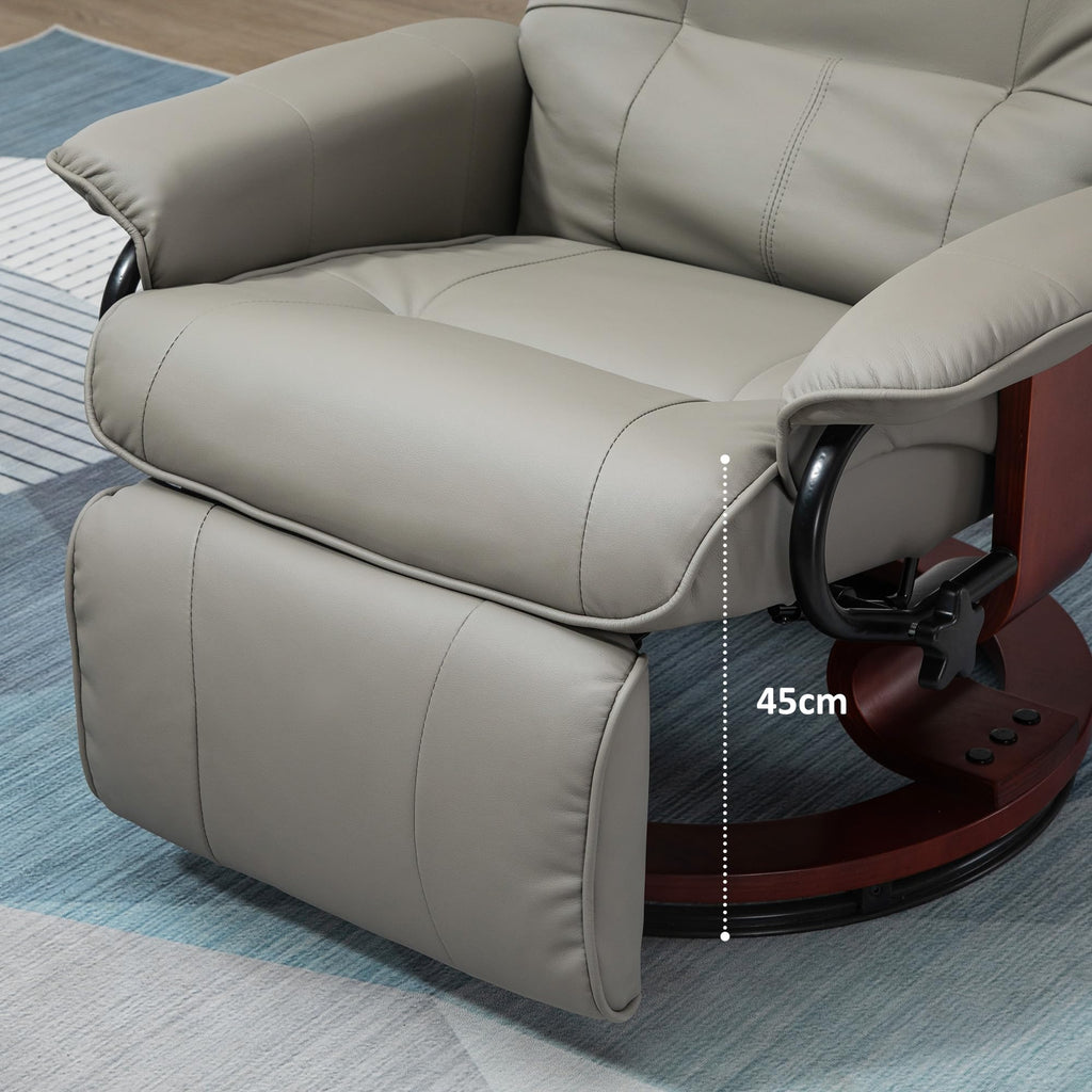 Gray PU Leather Swivel Recliner Chair M396608