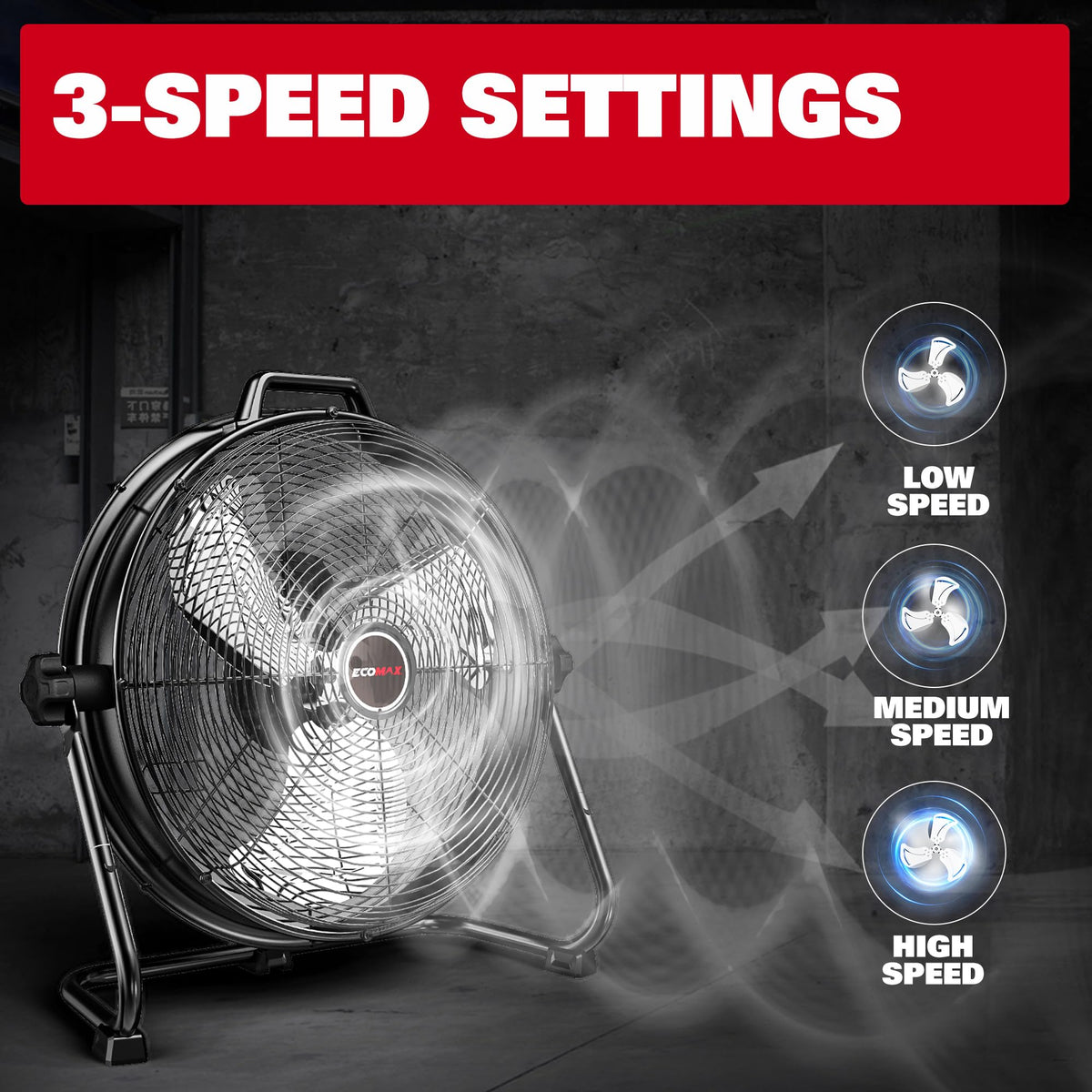 20-Inch 2300 CFM 3-Speed Industrial Drum Fan M54088