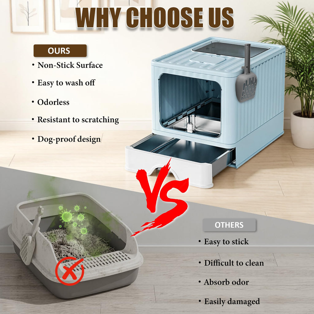 Stainless Steel Cat Litter Box With Lid H468