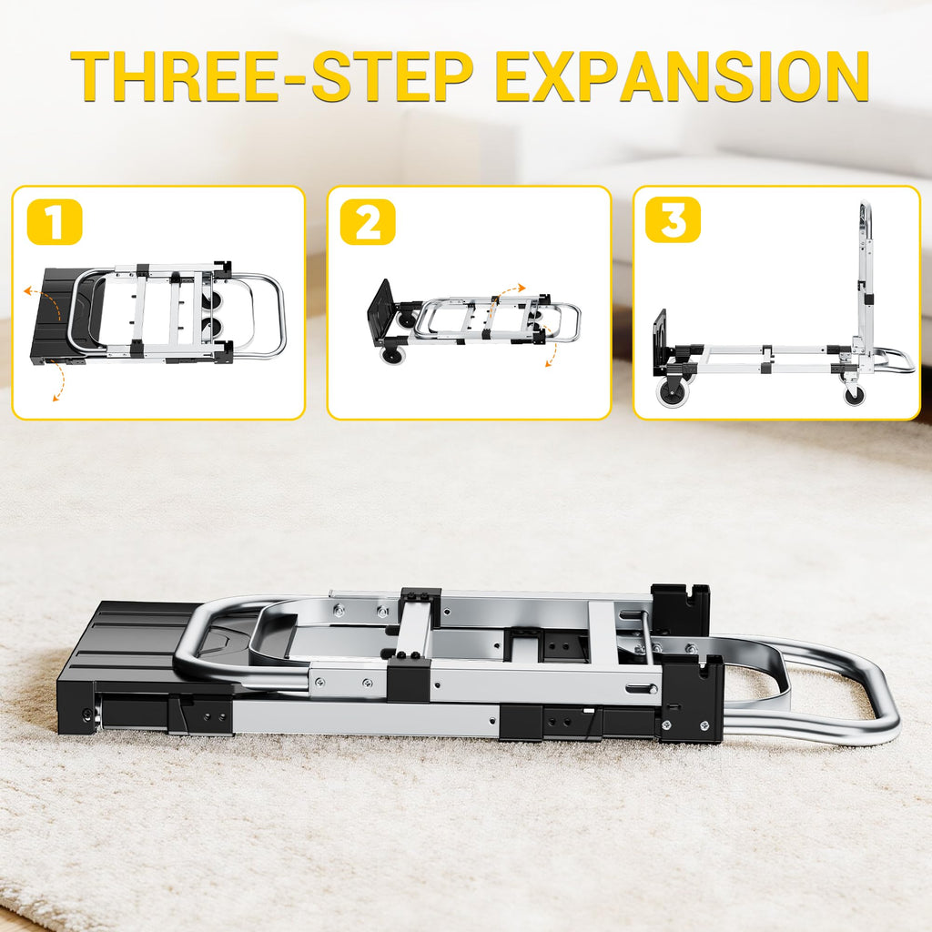 3 in 1 Folding Hand Truck 600lbs Capacity Heavy Duty K41875