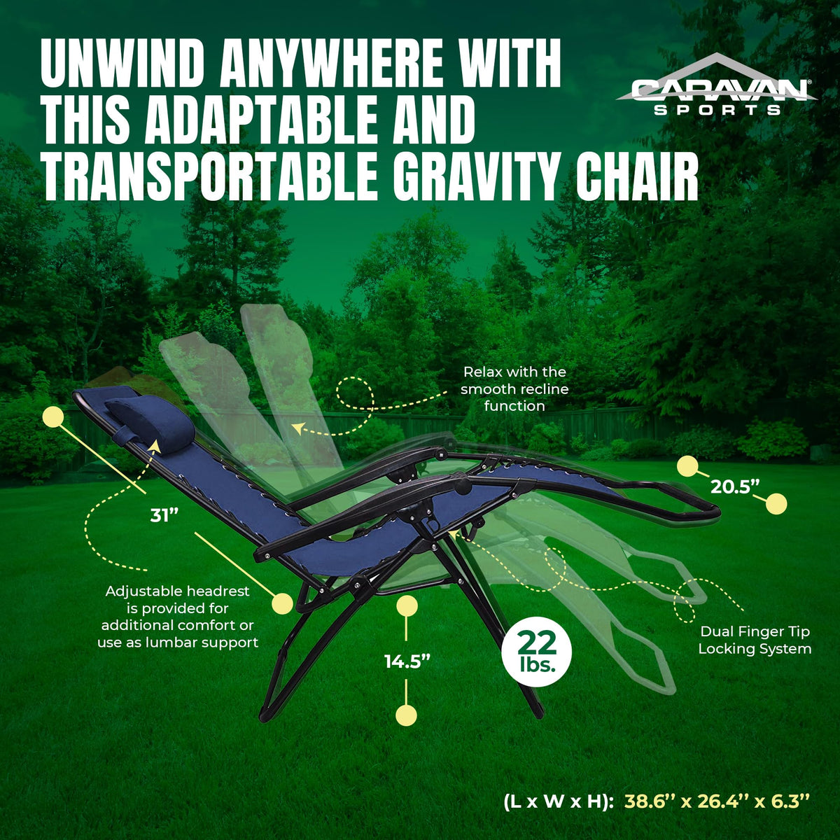 Blue 2 Pack Zero Gravity Folding Recliner Lounge Chair N596