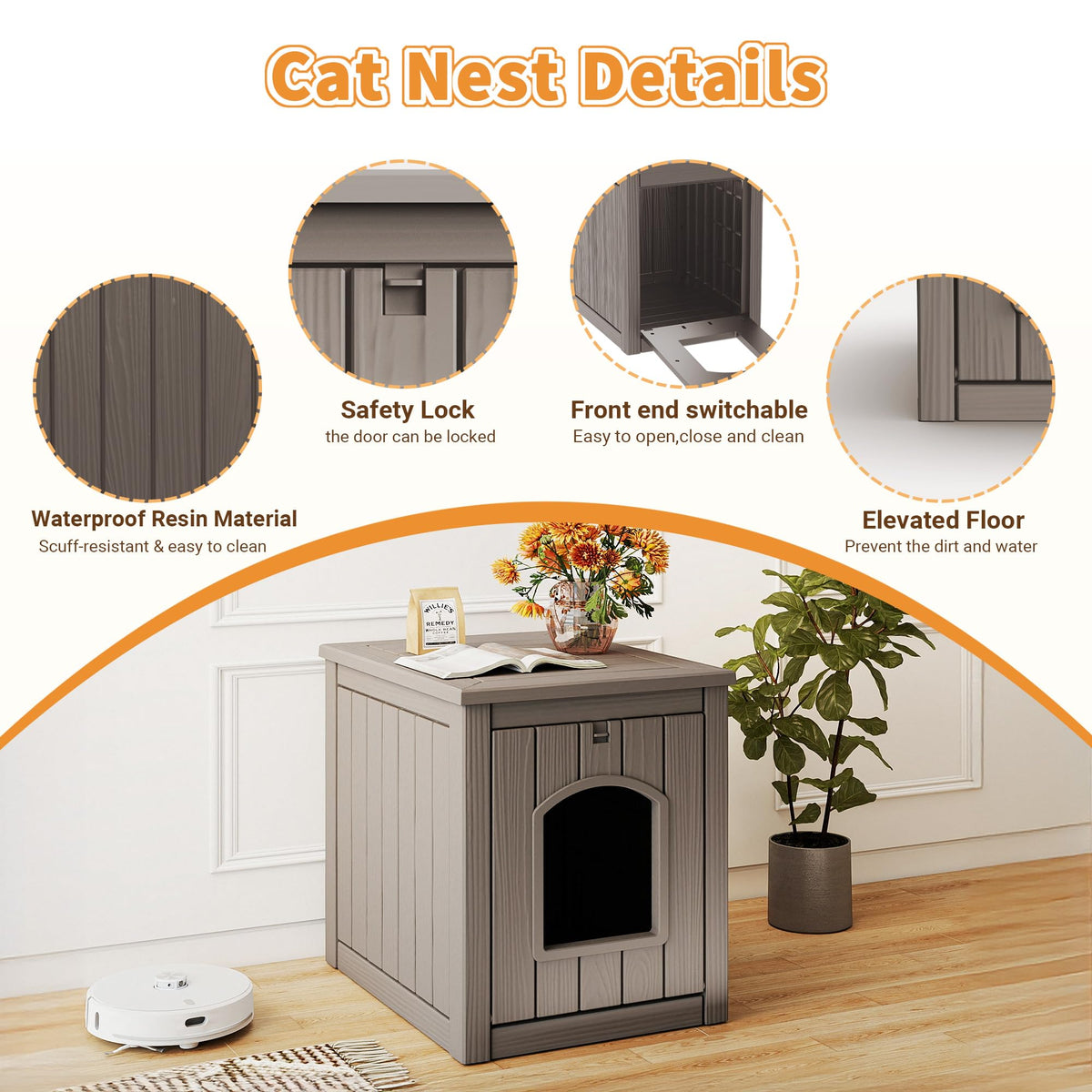 Gray Outdoor Cat House G3208