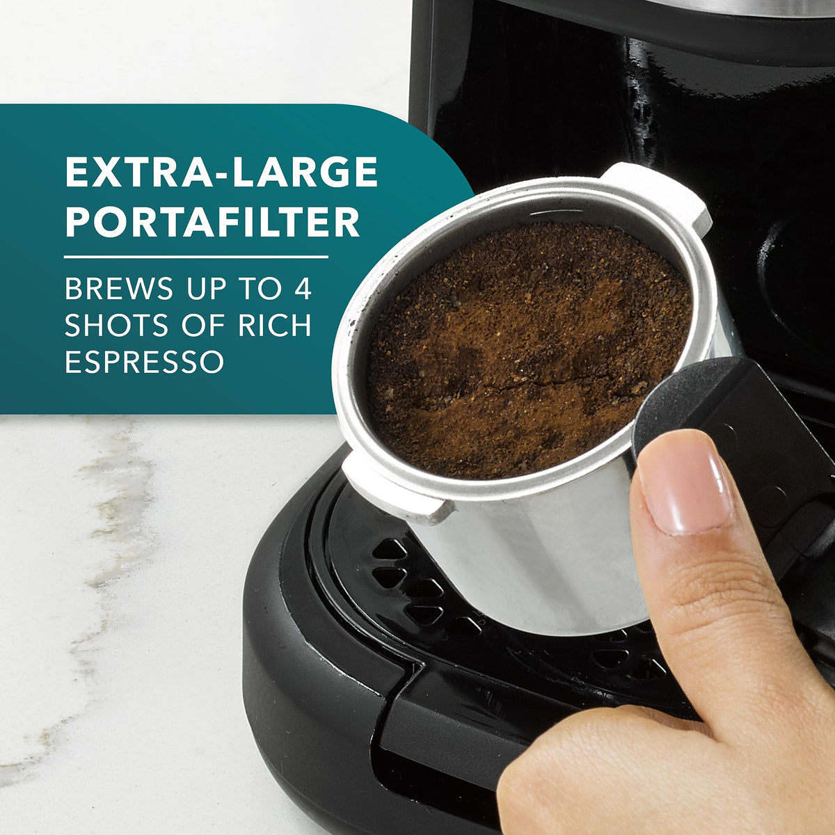 4-Shot Steam Espresso Cappuccino and Latte Maker with Stainless Steel Frothing Pitcher F874659