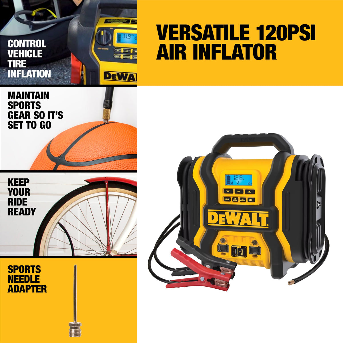 2000 Peak Amp Jump Starter with 120 PSI Air Inflator V573