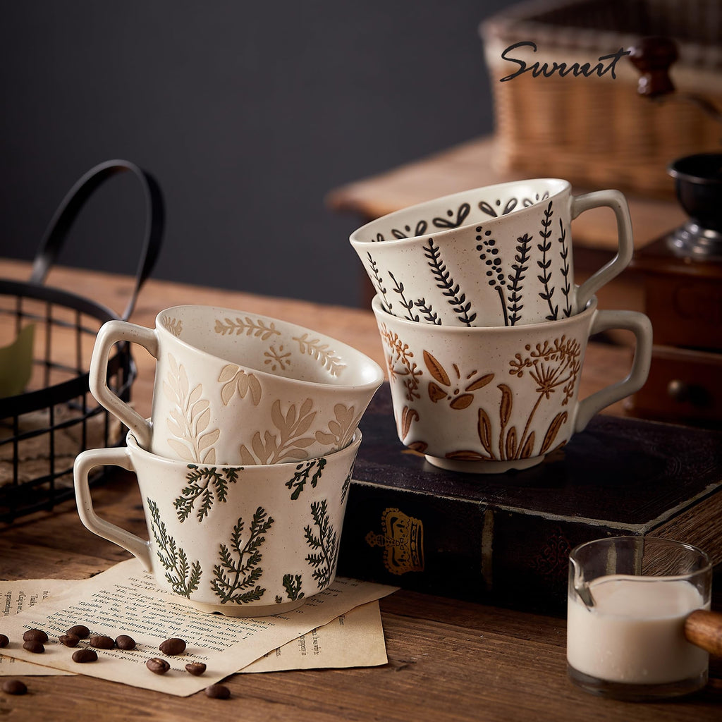 12 oz Ceramic Coffee Mug Set of 4 G725