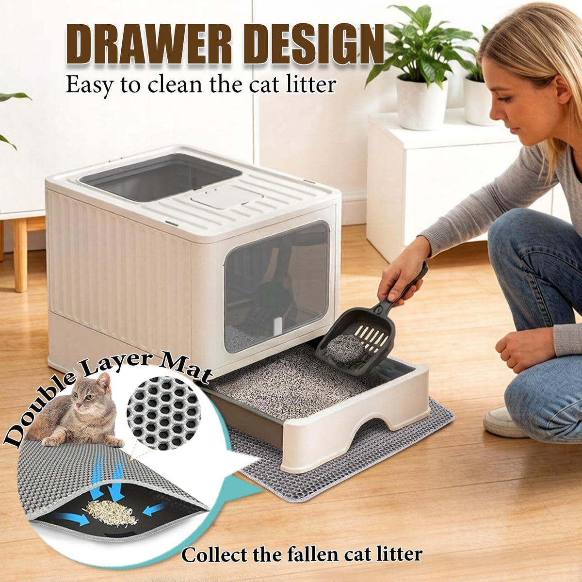 Stainless Steel Cat Litter Box With Lid H468