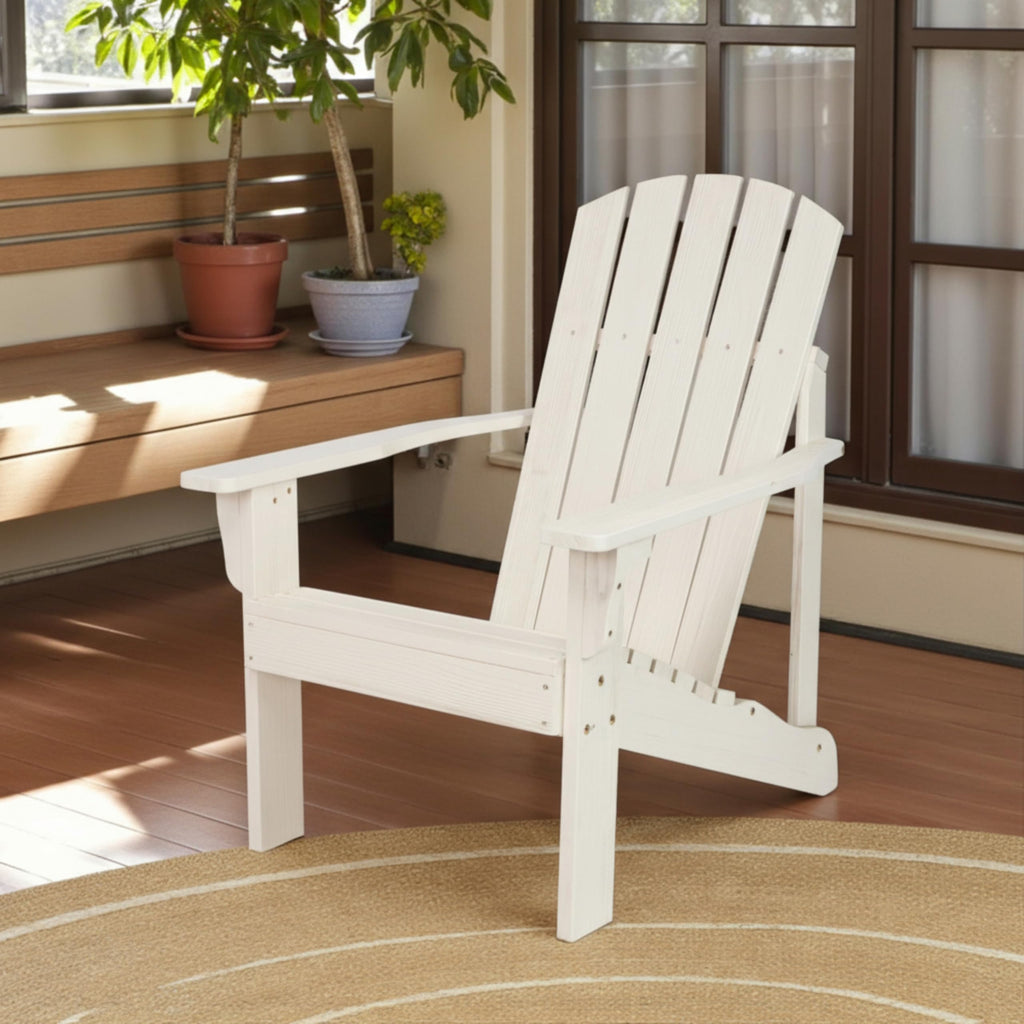 Eggshell White Wooden Adirondack Chair G72566