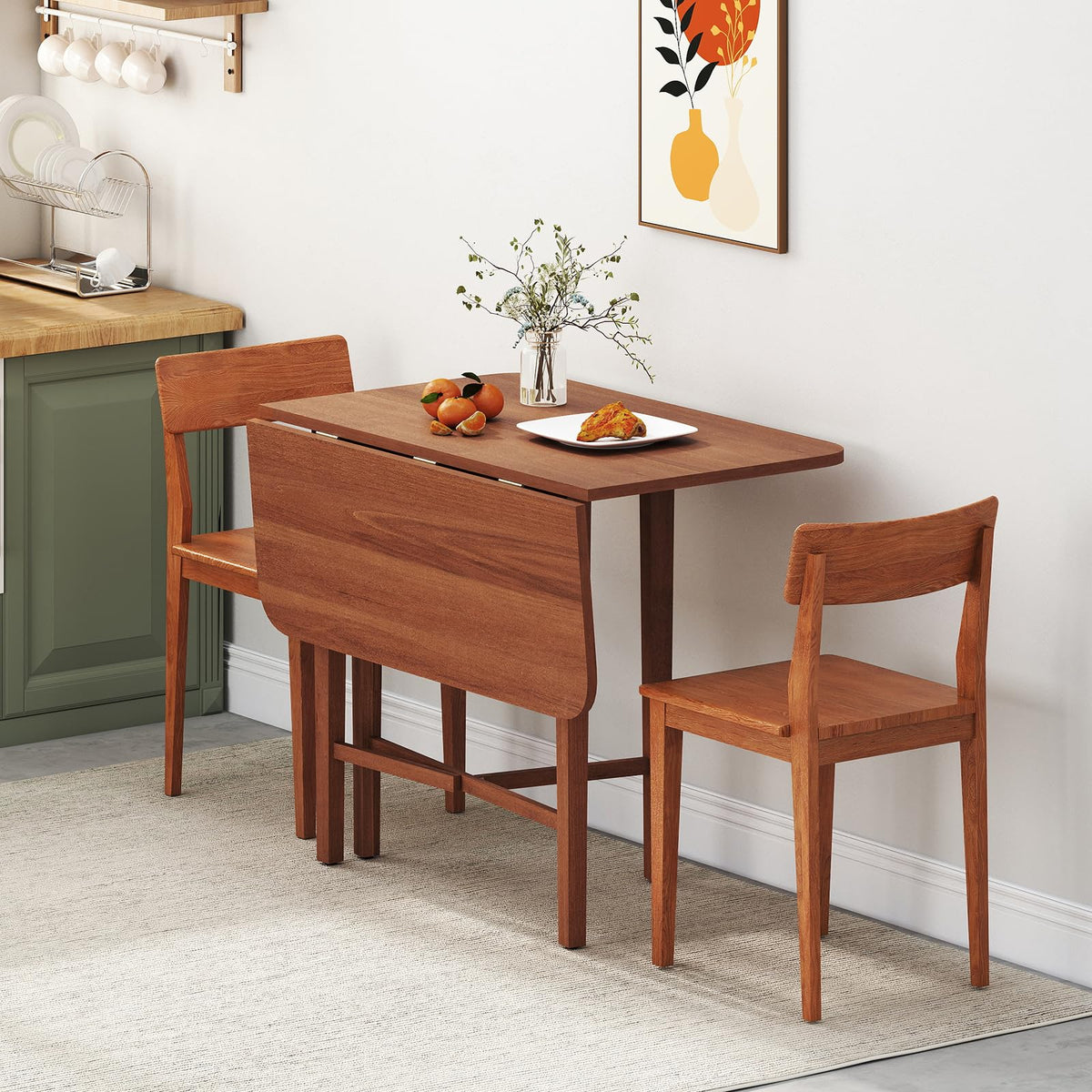 36" Foldable Square Wooden Dining Table Y424