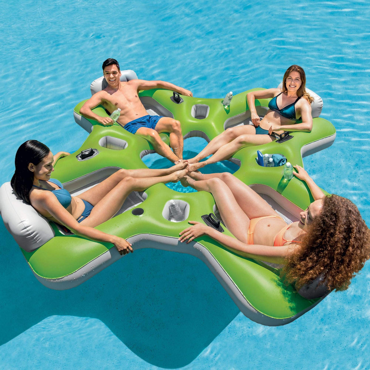 Inflatable 4 Seat PVC Pool Raft Green V27549