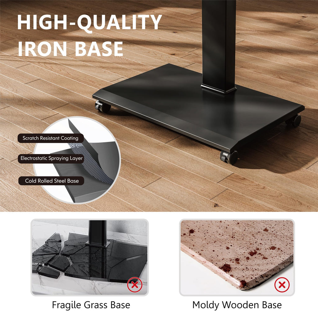Rolling TV Stand with Rotation Function for 32-75 Inch TVs, Black T77733