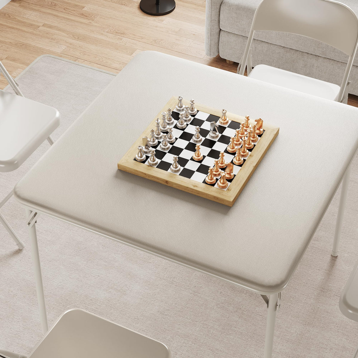 Beige Folding Card Table W970669